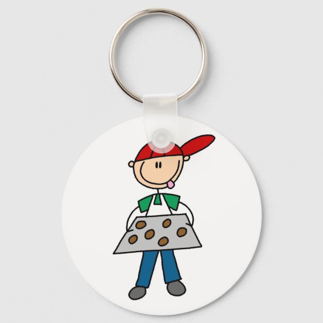 Stick figur Baking Cookies Tshirts och Gifts Nyckelring (Framsida)