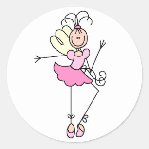Stick figur Ballerina Sticker Runt Klistermärke
