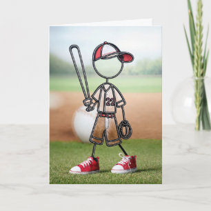 Stick figur Baseball Player Kort