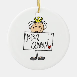 Stick figur BBQ Queen Julgransprydnad Keramik