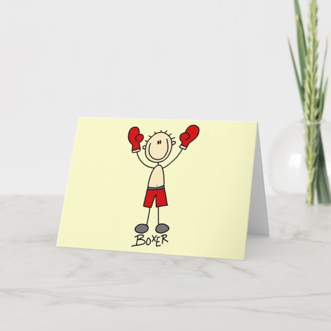 Stick figur Boxing T-shirts och presenter Kort (Framsida)