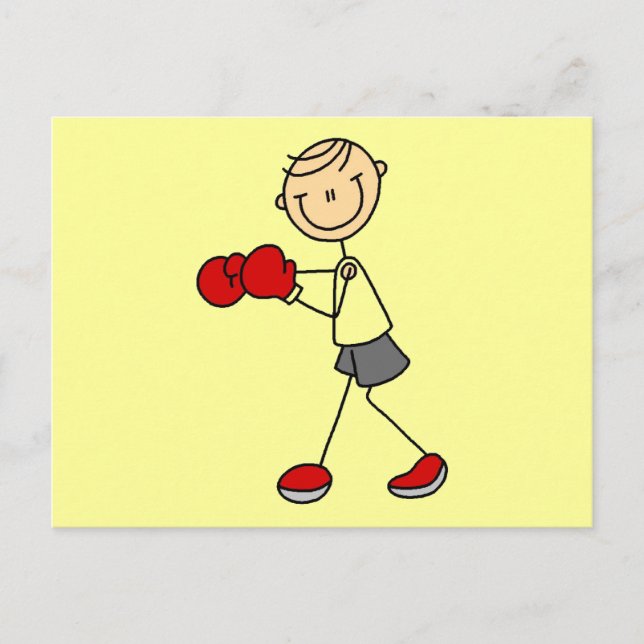 Stick figur Boxing Tshirts och Gifts Vykort (Framsida)