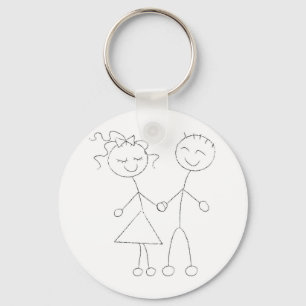 stick figur Boy and Girl Nyckelring