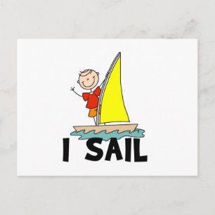 stick figur Boy I Sail Vykort