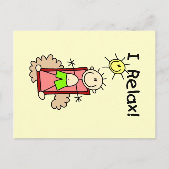 stick figur Boy I Slappna av Vykort (Framsida)