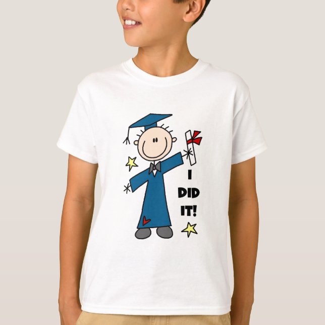 Stick figur Boy Student T-shirts och presenter (Framsida)