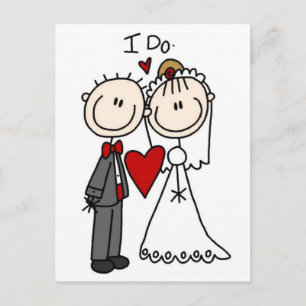 Stick figur Bride & Groom Bröllop spara datum Vykort