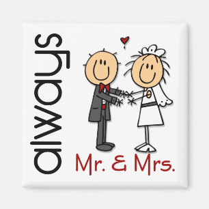 Stick figur Bröllop par Mr. & Mrs. Alltid Magnet