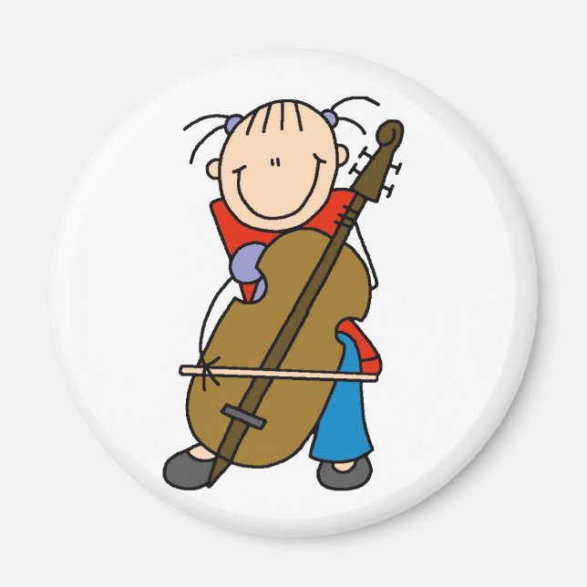 Stick figur Cello Magnet (Framsidan)