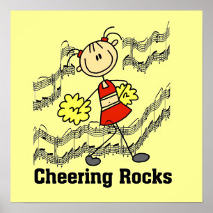 Stick figur Cheering Sten T-shirts och gåvor Poster