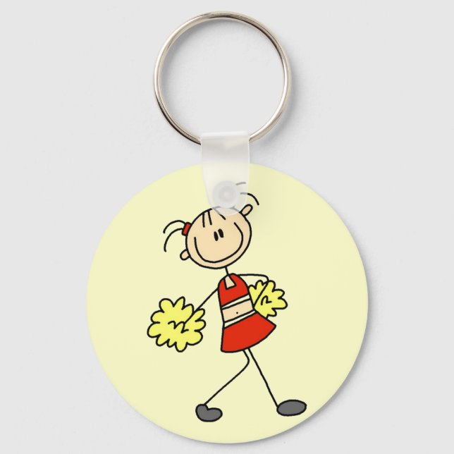 Stick figur Cheerlead Tshirts och Gifts Nyckelring (Framsida)