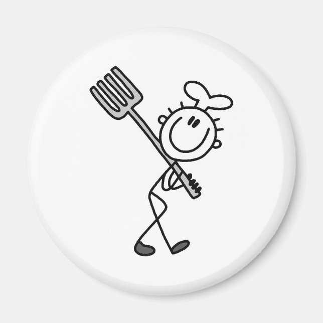 Stick figur Chef med Fork Magnet (Framsidan)