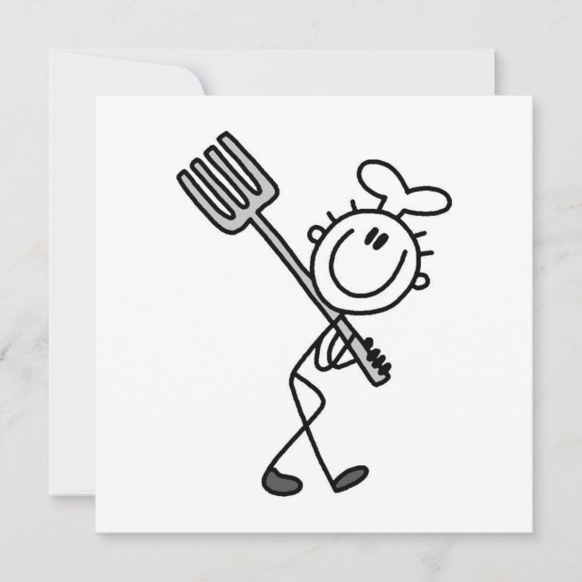 Stick figur Chef med gaffel (Framsida)