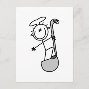 stick figur Chef med Ladle Vykort