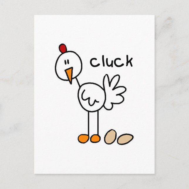 Stick figur Chicken Tshirts och presenter Vykort (Framsida)