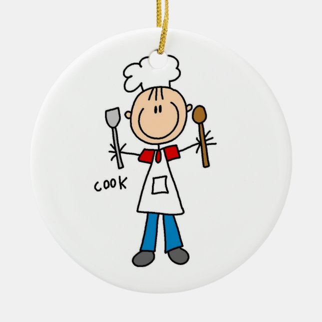 Stick figur Cook Julgransprydnad Keramik (Framsidan)