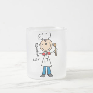 Stick figur Cook T-shirts och presenter Frostad Glasmugg