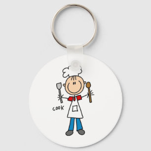 Stick figur Cook T-shirts och presenter Nyckelring