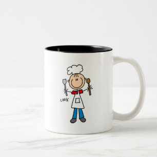 Stick figur Cook T-shirts och presenter Två-Tonad Mugg