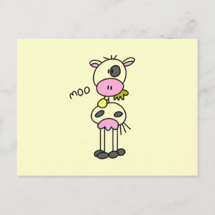 stick figur Cow T-shirts och GIfts Vykort