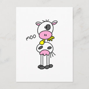 Stick figur Cow Tshirts och presenter Vykort