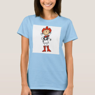 Stick figur Cowgirl Red Hat och Boots T-shirts
