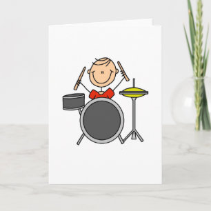 Stick figur Drummer Card Kort