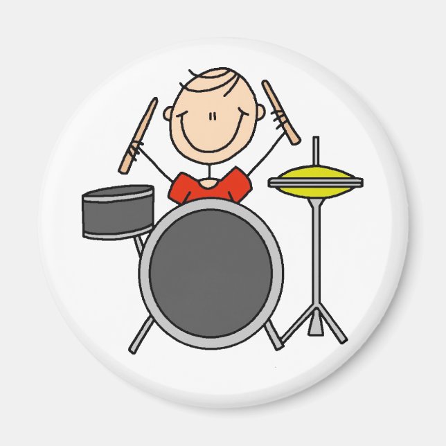 Stick figur Drummer Magnet (Framsidan)