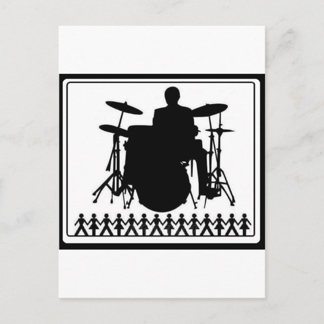STICK FIGUR DRUMMER VYKORT (Framsida)