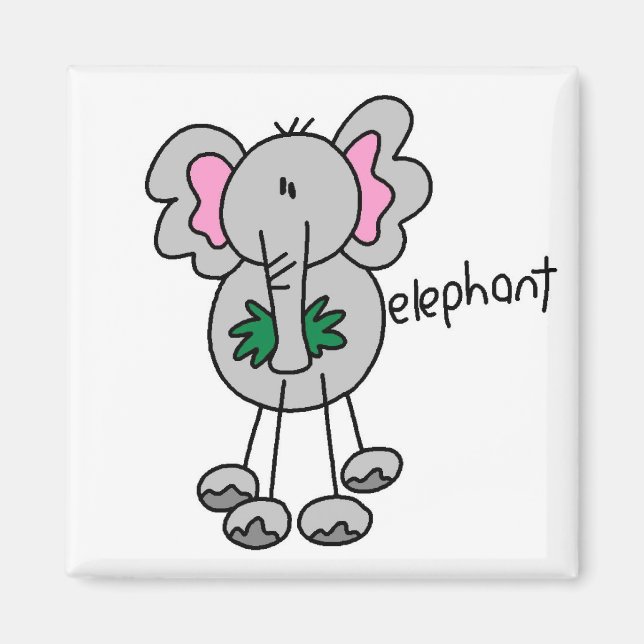 Stick figur Elephant Tshirts och Gifts Magnet (Framsidan)