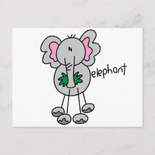stick figur Elephant Tshirts och Gifts Vykort