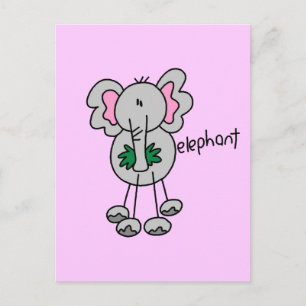 stick figur Elephant Tshirts och Gifts Vykort