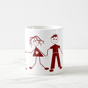 Stick figur-familjekaffe Mugg