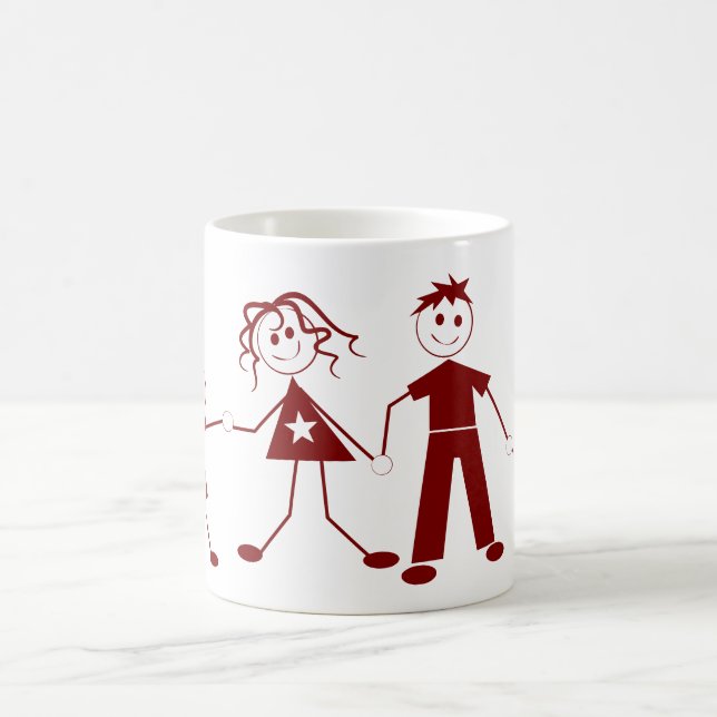 Stick figur-familjekaffe Mugg (Center)