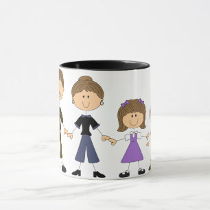 Stick figur-familjen mugg
