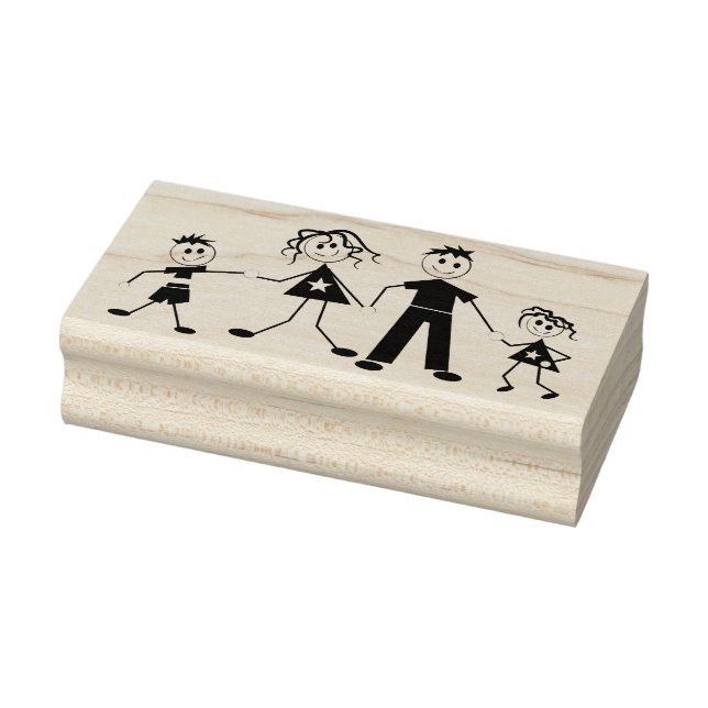 Stick figur-familjen stämpel (Stämpel)