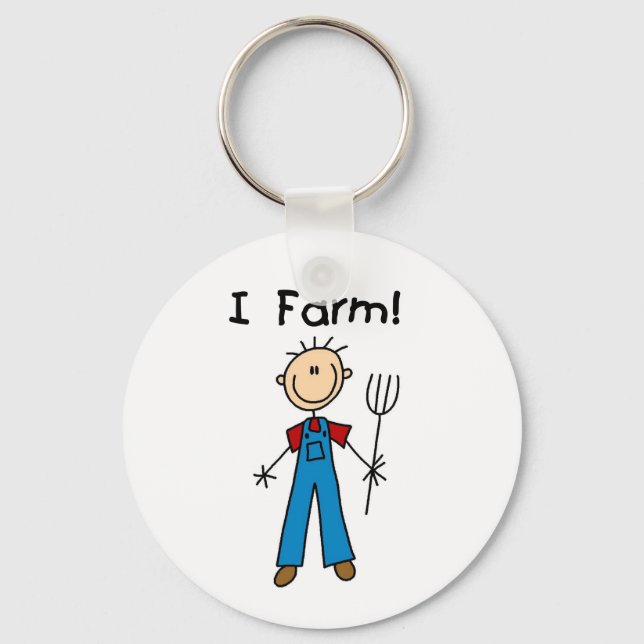 Stick figur Farmer Nyckelring (Framsida)