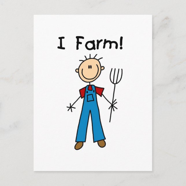 Stick figur Farmer Tshirts och presenter Vykort (Framsida)