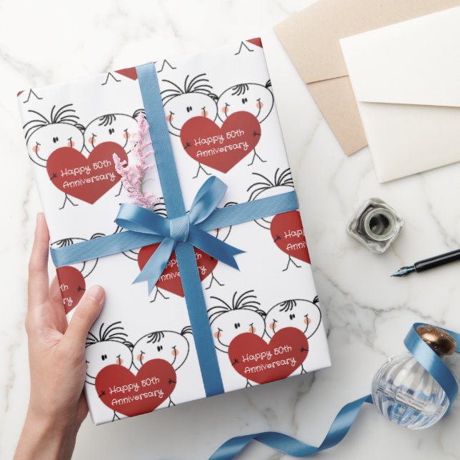 Stick figur - femtioårsdagen presentpapper (Gifting)