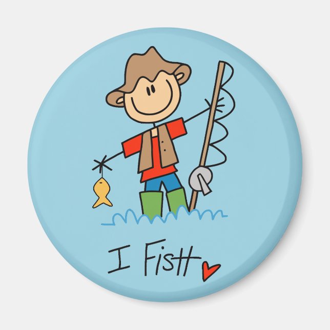 Stick figur Fisherman Magnet (Framsidan)