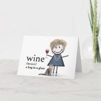 Stick figur flicka från födelsedagen med Vin och k