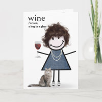 Stick figur flicka från födelsedagen med Vin och k