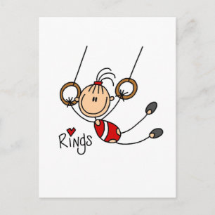 Stick figur flicka på Ringar Tshirts och presenter Vykort