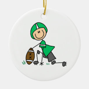 Stick figur Football Grönt Julgransprydnad Keramik