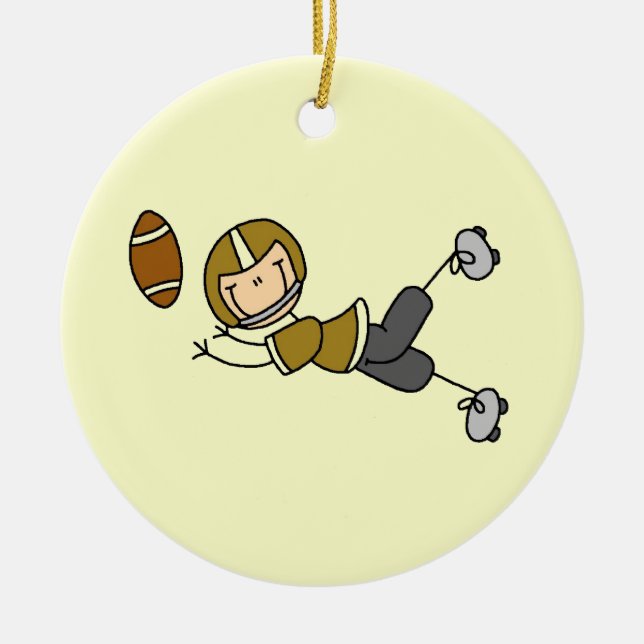 Stick figur Football Guld Julgransprydnad Keramik (Framsidan)