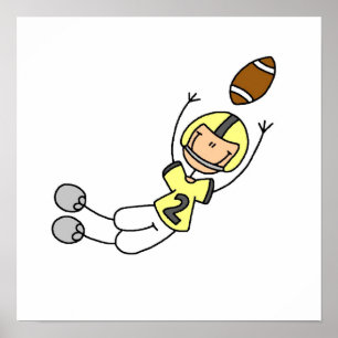 Stick figur Football Gult Poster