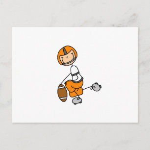 stick figur Football Orange Vykort