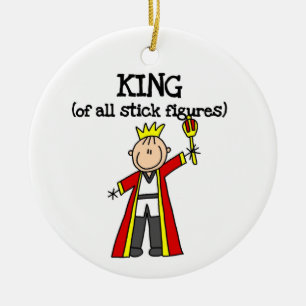 Stick figur för kung allra julgransprydnad keramik