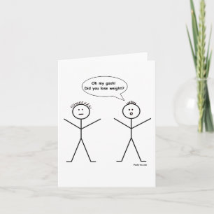 Stick figur förlorar väger Notecard Kort