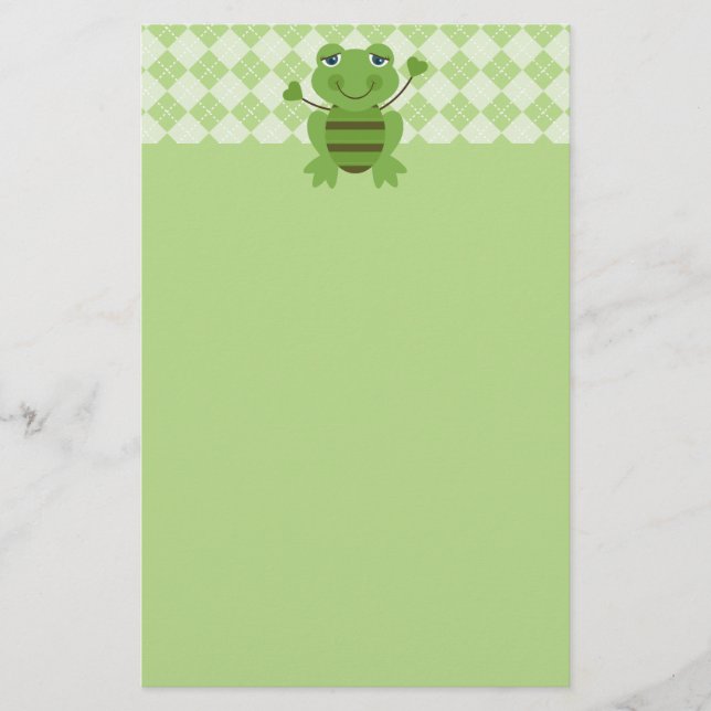Stick figur Frog w/Argyle Background Brevpapper (Framsida)